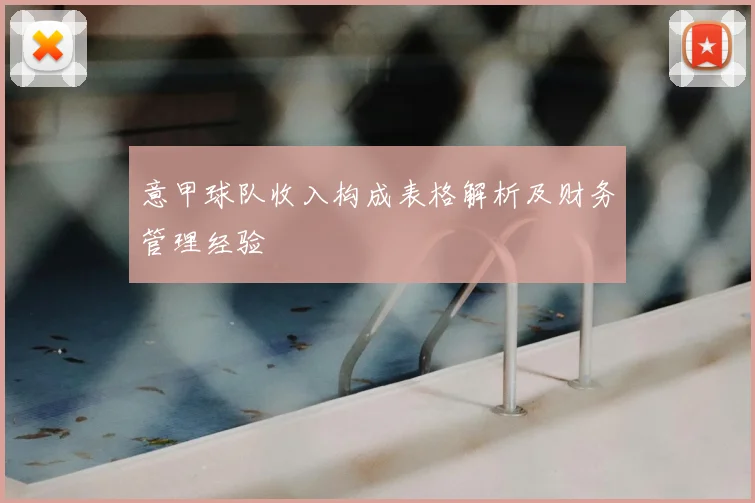 意甲球队收入构成表格解析及财务管理经验